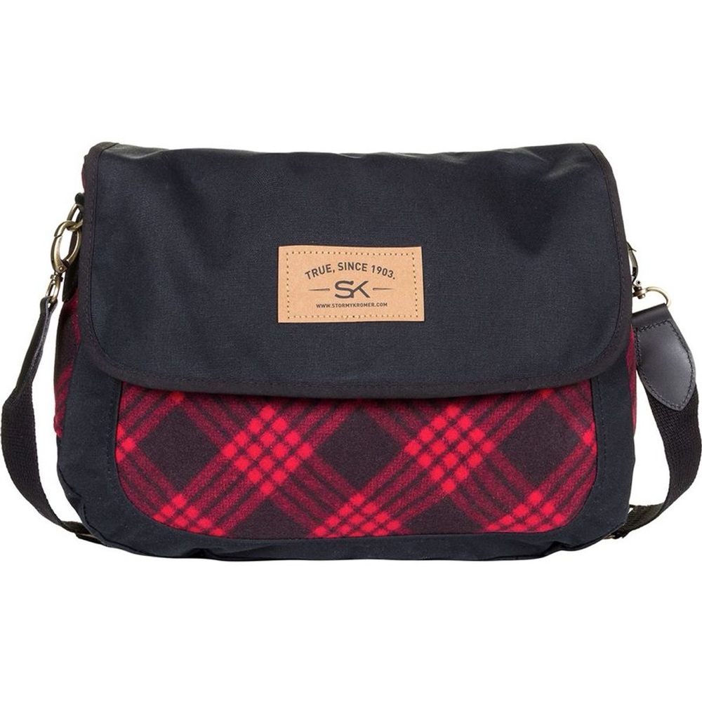 Stormy Kromer plaid wool and canvas crossbody messenger bag